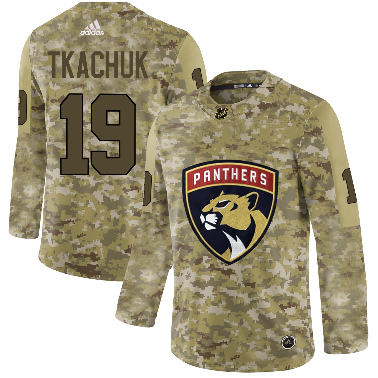 Adidas Panthers #19 Matthew Tkachuk Camo Authentic Stitched Youth Jersey