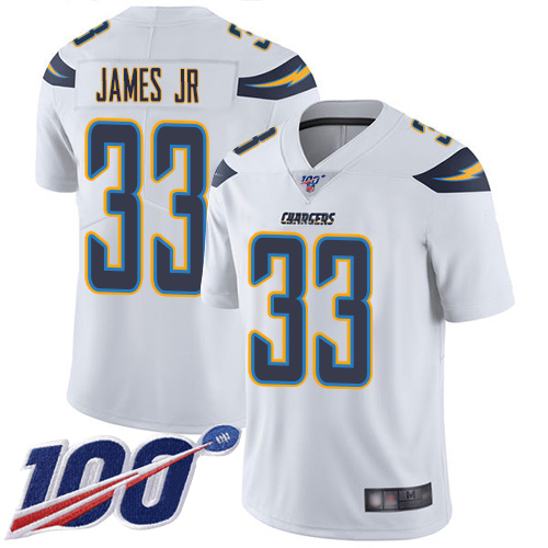 Chargers #33 Derwin James Jr White Youth Stitched 100th Season Vapor Limited Jersey