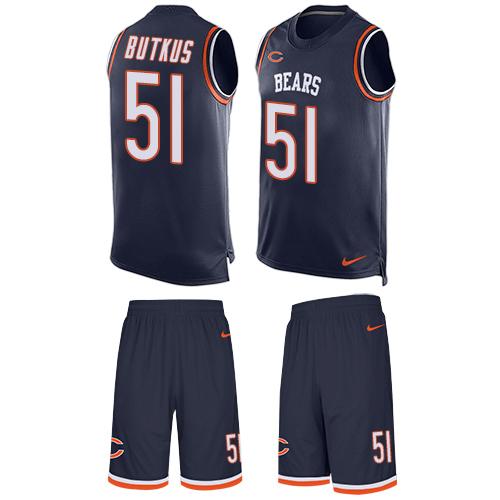 Bears #51 Dick Butkus Navy Blue Team Color Men's Stitched Limited Tank Top Suit Jersey