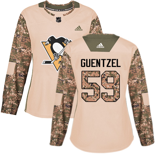 Adidas Pittsburgh Penguins #59 Jake Guentzel Camo Authentic 2017 Veterans Day Women's Stitched Jersey Womens