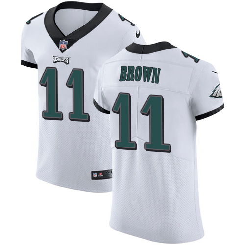 Eagles #11 A.J. Brown White Men's Stitched New Elite Jersey