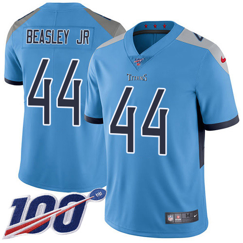 Tennessee Titans #44 Vic Beasley Jr Light Blue Alternate Youth Stitched 100th Season Vapor Untouchable Limited Jersey Youth