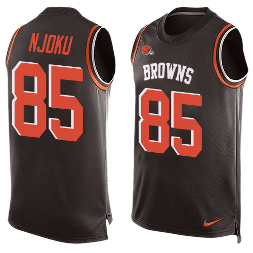 Browns #85 David Njoku Brown Team Color Men's Stitched Limited Tank Top Jersey