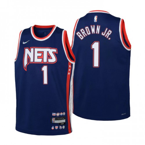Brooklyn Brooklyn Nets #1 Bruce Brown Jr. Youth Navy 2021/22 Swingman Jersey - City Edition Youth