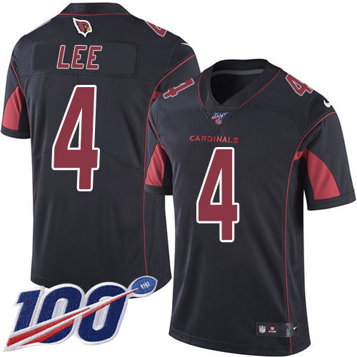 Arizona Cardinals #4 Andy Lee Black Men's Stitched Limited Rush 100th Season Jersey Men's