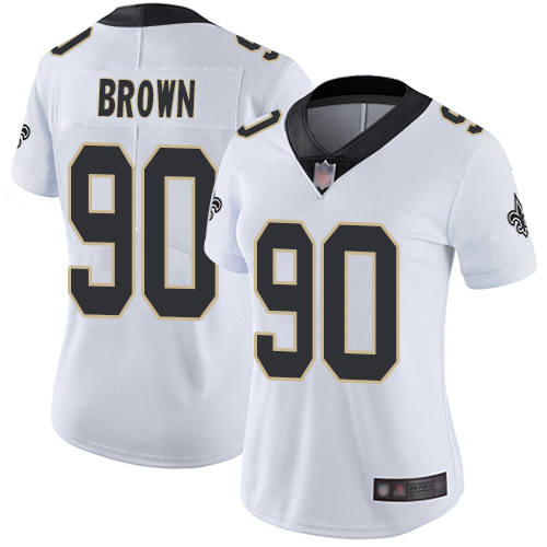 New Orleans Saints #90 Malcom Brown White Women's Stitched Vapor Untouchable Limited Jersey Womens