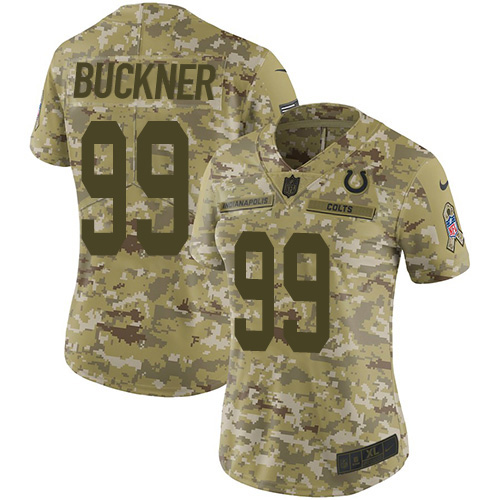 Indianapolis Colts #99 DeForest Buckner Camo Women's Stitched Limited 2018 Salute To Service Jersey Womens