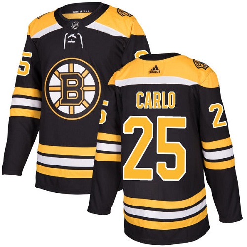 Adidas Boston Bruins #25 Brandon Carlo Black Home Authentic Stitched Jersey Men's