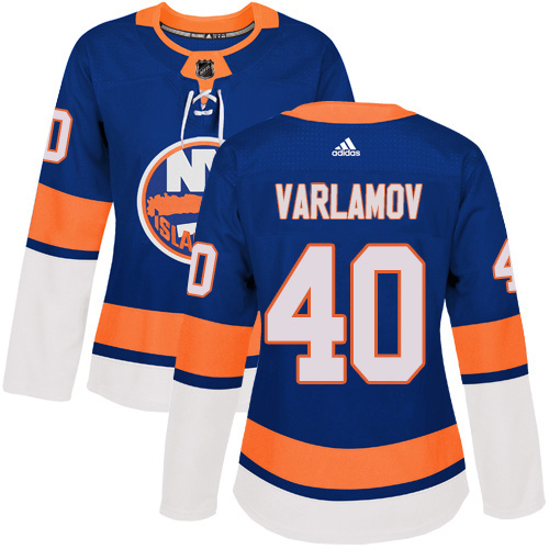 Adidas New York Islanders #40 Semyon Varlamov Royal Blue Home Authentic Women's Stitched Jersey Womens