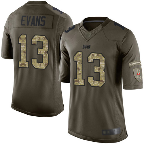 Buccaneers #13 Mike Evans Green Men's Stitched Limited 2015 Salute To Service Jersey