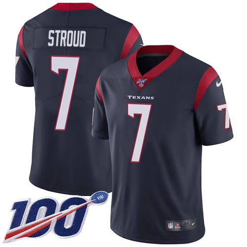 Texans #7 C.J. Stroud Navy Blue Team Color Men's Stitched 100th Season Vapor Untouchable Limited Jersey