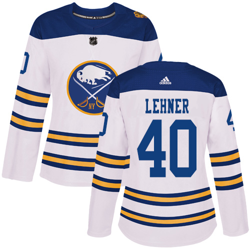 Adidas Buffalo Sabres #40 Robin Lehner White Authentic 2018 Winter Classic Women's Stitched Jersey Womens