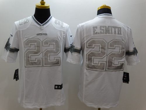 Cowboys #22 Emmitt Smith White Men's Stitched Limited Platinum Jersey