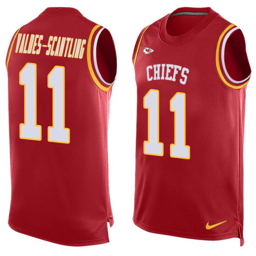 Chiefs #11 Marquez Valdes-Scantling Red Team Color Men's Stitched Limited Tank Top Jersey
