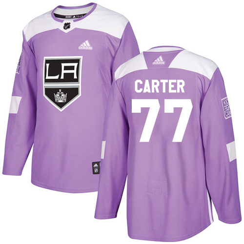 Adidas Los Angeles Kings #77 Jeff Carter Purple Authentic Fights Cancer Stitched Jersey Men's