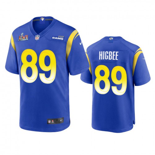 Los Angeles Los Angeles Rams #89 Tyler Higbee Men's Super Bowl LVI Patch Game Jersey - Royal Men's