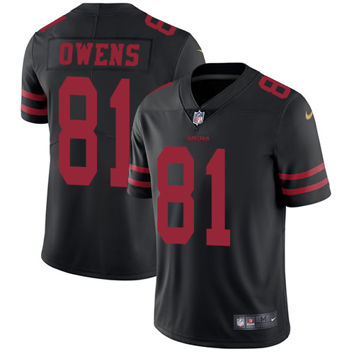 San Francisco 49ers #81 Terrell Owens Black Alternate Youth Stitched Vapor Untouchable Limited Jersey Youth