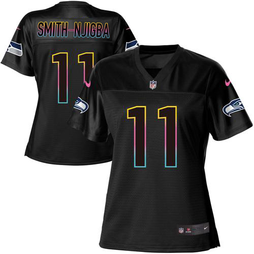 Seahawks #11 Jaxon Smith-Njigba Black Women's Fashion Game Jersey