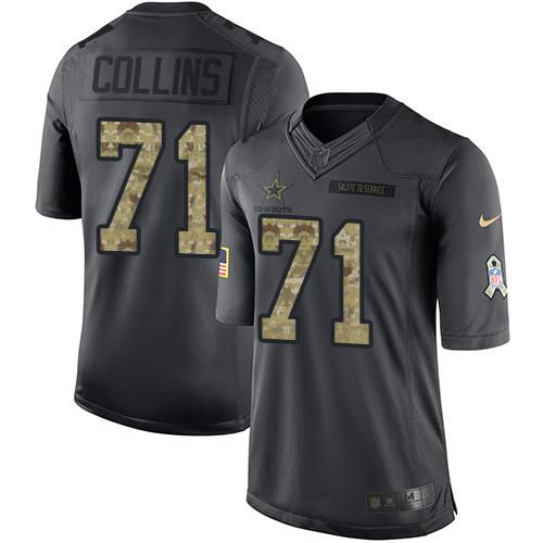 Dallas Cowboys #71 La'el Collins Black Men's Stitched Limited 2016 Salute To Service Jersey Men's