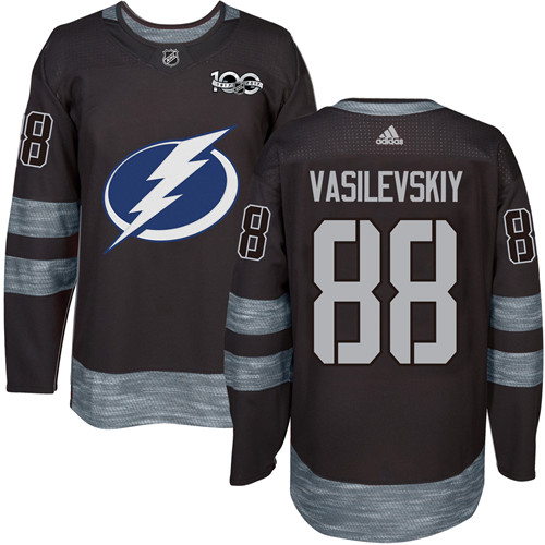 Adidas Tampa Bay Lightning #88 Andrei Vasilevskiy Black 1917-2017 100th Anniversary Stitched Jersey Men's