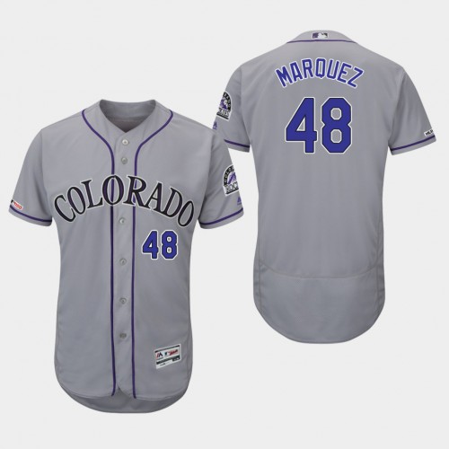 Colorado Rockies #48 German Marquez Grey Flexbase Authentic Collection Stitched Jersey Men's