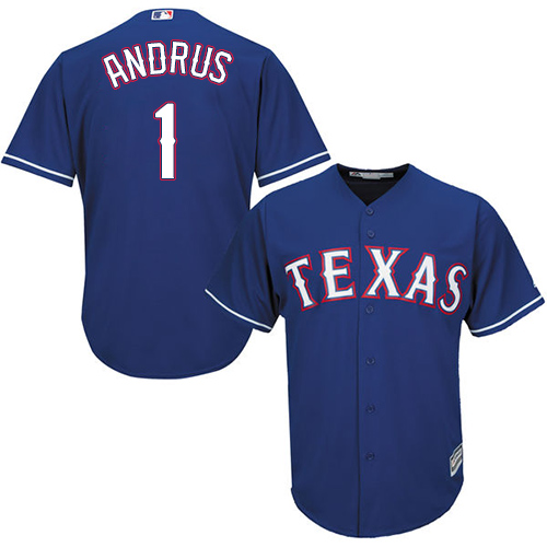 Texas Rangers #1 Elvis Andrus Blue Cool Base Stitched Youth Jersey Youth