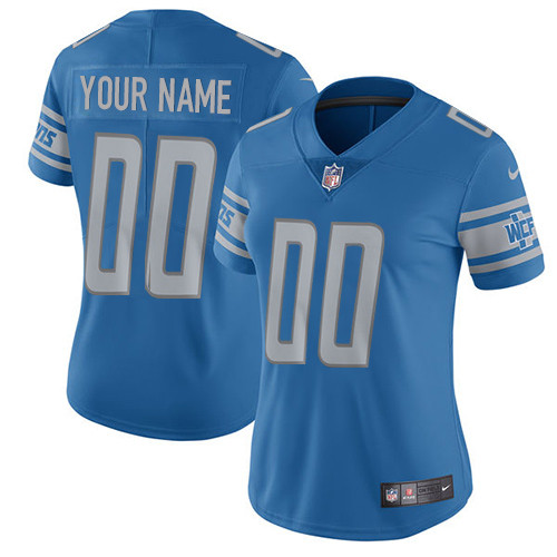Detroit Lions Customized Blue Team Color Stitched Vapor Untouchable Limited Women's Jersey