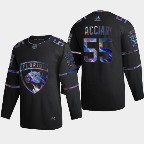 Florida Florida Panthers #55 Noel Acciari Men's Iridescent Holographic Collection Jersey - Black Men's