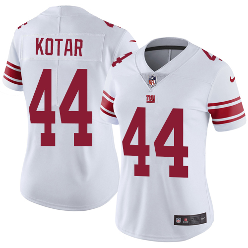 New York Giants #44 Doug Kotar White Women's Stitched Vapor Untouchable Limited Jersey Womens