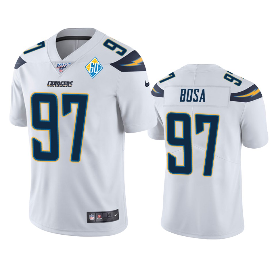 Los Angeles Chargers #97 Joey Bosa White 60th Anniversary Vapor Limited Jersey