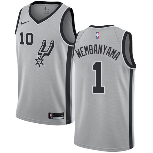 San Antonio Spurs #1 Victor Wembanyama Silver Swingman Statement Edition Jersey