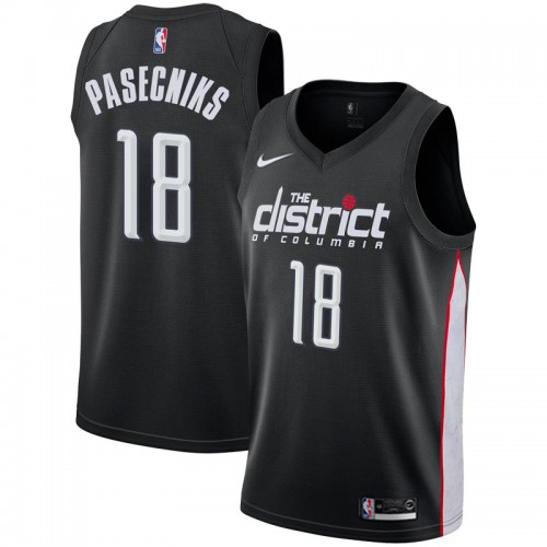 Washington Wizards #18 Anzejs Pasecniks Black Swingman City Edition 2018/19 Jersey Mens