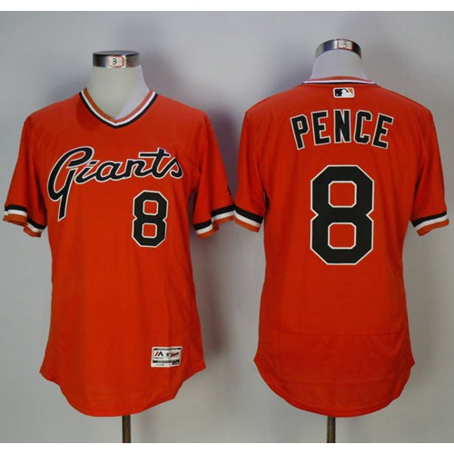 San Francisco Giants #8 Hunter Pence Orange Flexbase Authentic Collection Cooperstown Stitched Jersey Men's