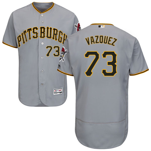 Pittsburgh Pirates #73 Felipe Vazquez Grey Flexbase Authentic Collection Stitched Jersey Men's