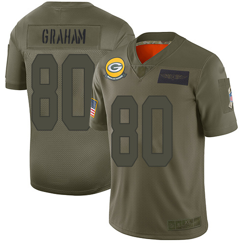Green Bay Packers #80 Jimmy Graham Camo Youth Stitched Limited 2019 Salute to Service Jersey Youth