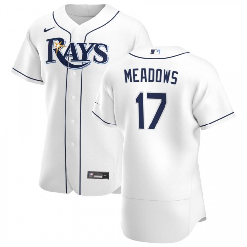Tampa Bay Tampa Bay Rays #17 Austin Meadows Men's White Home 2020 Authentic Player Jersey Men's