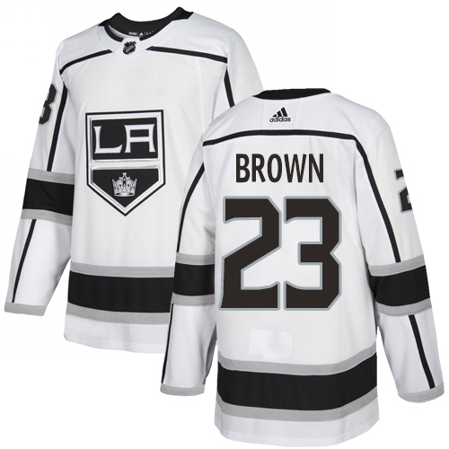 Adidas Los Angeles Kings #23 Dustin Brown White Road Authentic Stitched Jersey Men's