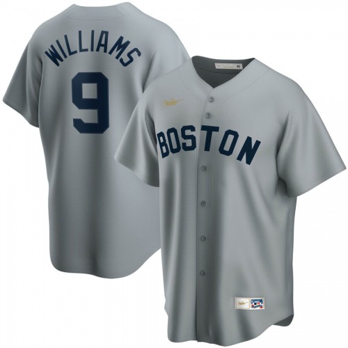 Boston Boston Red Sox #9 Ted Williams Road Cooperstown Collection Player Jersey Gray Men's