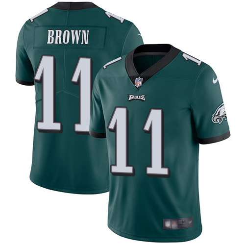 Eagles #11 A.J. Brown Green Team Color Youth Stitched Vapor Untouchable Limited Jersey