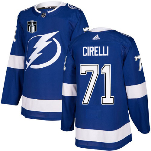 Adidas Tampa Bay Lightning #71 Anthony Cirelli Blue 2022 Stanley Cup Final Patch Youth Home Authentic Stitched Jersey Youth
