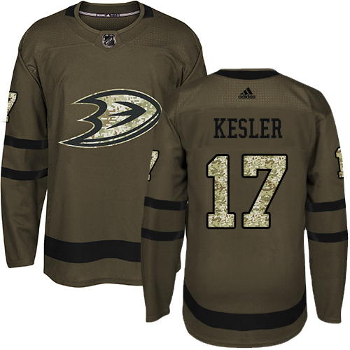 Adidas Anaheim Ducks #17 Ryan Kesler Green Salute to Service Youth Stitched Jersey Youth