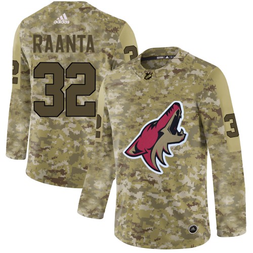 Adidas Arizona Coyotes #32 Antti Raanta Camo Authentic Stitched Jersey Men's