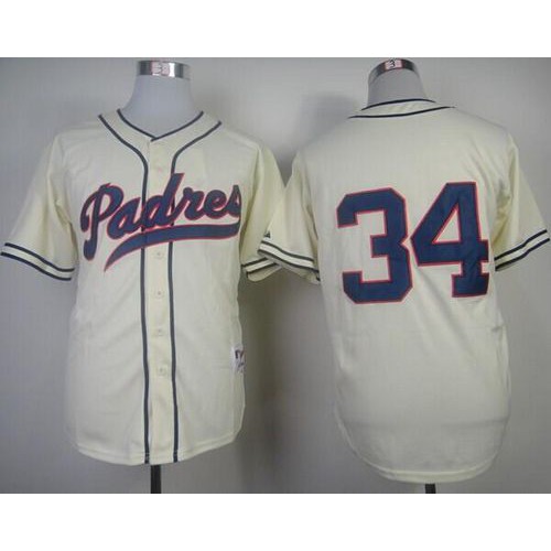 San Diego Padres #34 Rollie Fingers Cream 1948 Turn Back The Clock Stitched Jersey Men's