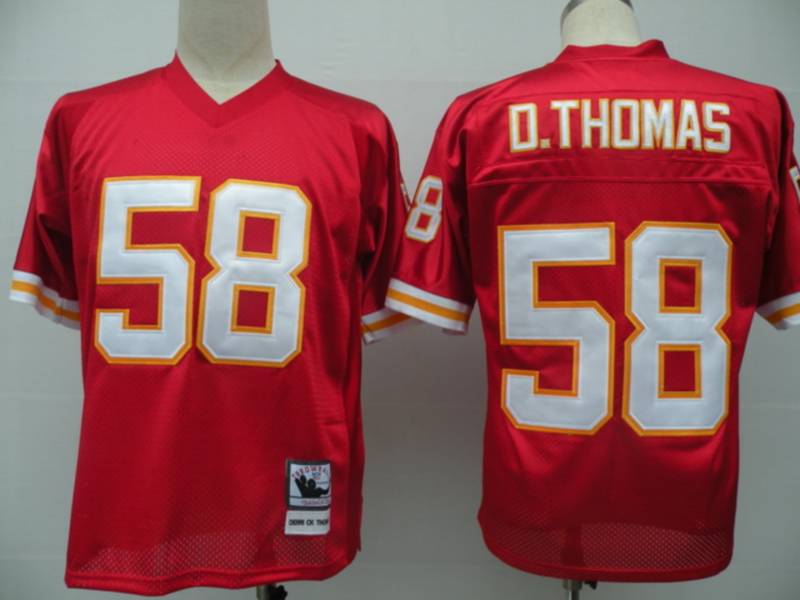 Mitchell And Ness Chiefs #58 Derrick Thomas Red Throwback Stitched Jersey