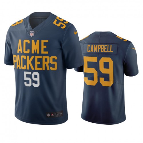 Green Bay Packers #59 De'Vondre Campbell Navy Men's Stitched Limited City Edition Jersey Men's