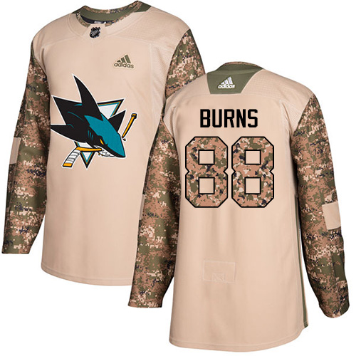 Adidas San Jose Sharks #88 Brent Burns Camo Authentic 2017 Veterans Day Stitched Jersey Men's