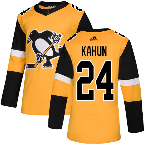 Adidas Pittsburgh Penguins #24 Dominik Kahun Gold Alternate Authentic Stitched Youth Jersey Youth