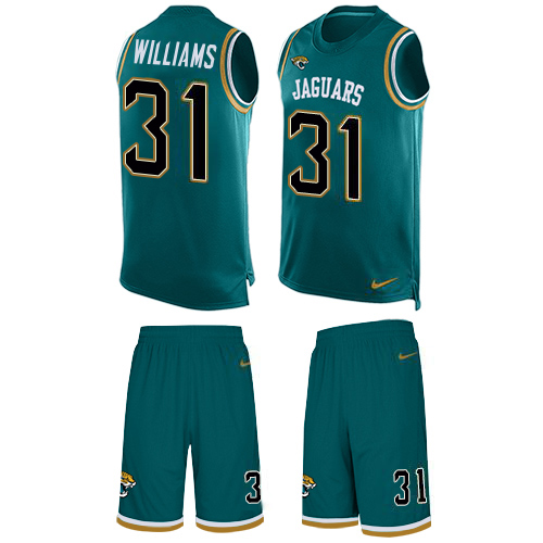 Jaguars #31 Darious Williams Teal Green Alternate Men's Stitched Limited Tank Top Suit Jersey