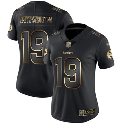 Pittsburgh Steelers #19 JuJu Smith-Schuster Black/Gold Women's Stitched Vapor Untouchable Limited Jersey Womens