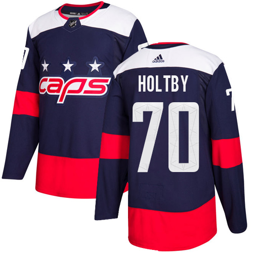 Adidas Washington Capitals #70 Braden Holtby Navy Authentic 2018 Stadium Series Stitched Jersey Men's